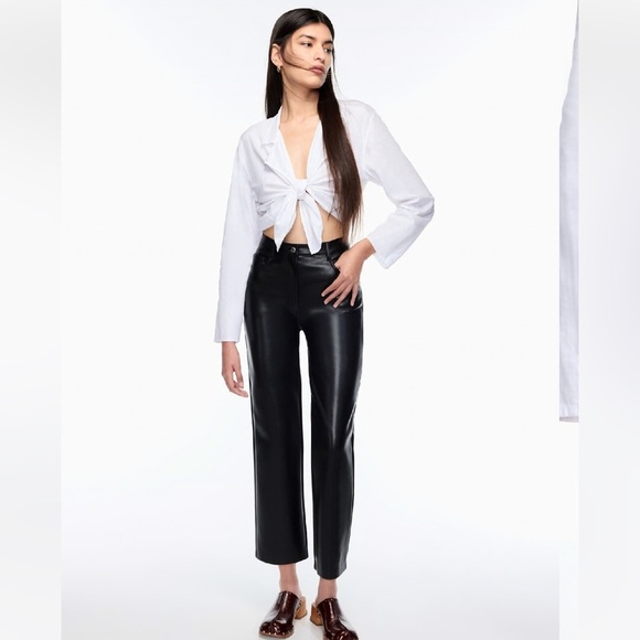 Aritizia black melina faux leather pants - Picture 1 of 9